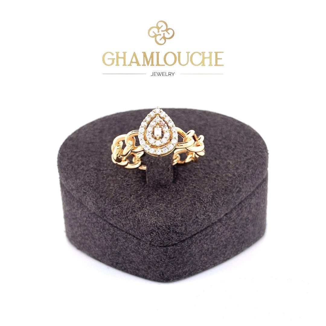 18K Gold Ring with Stones