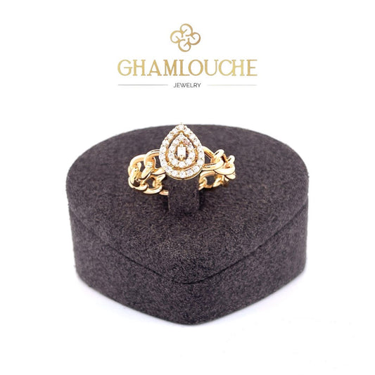 18K Gold Ring with Stones