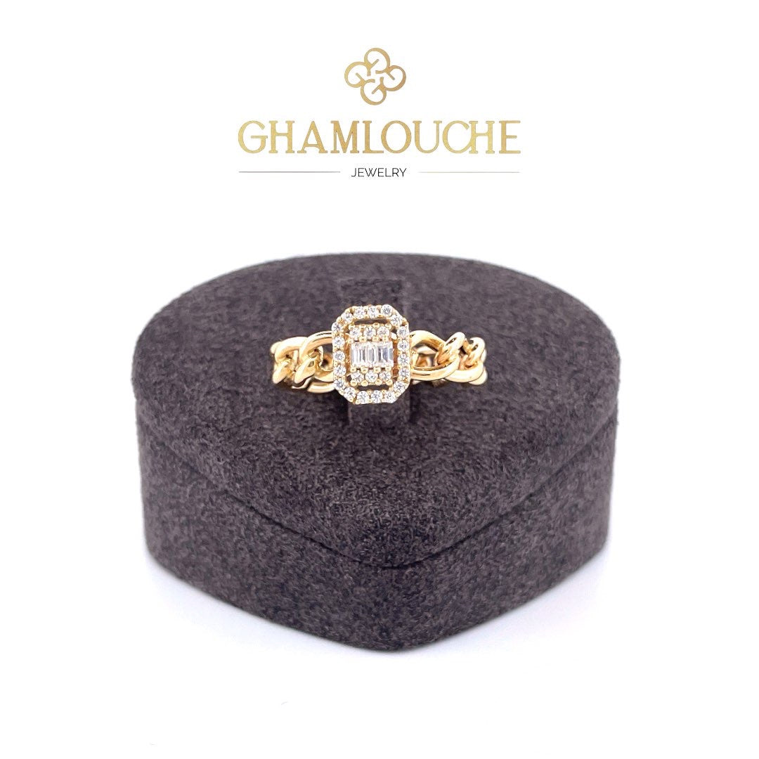 18K Gold Ring with Stones