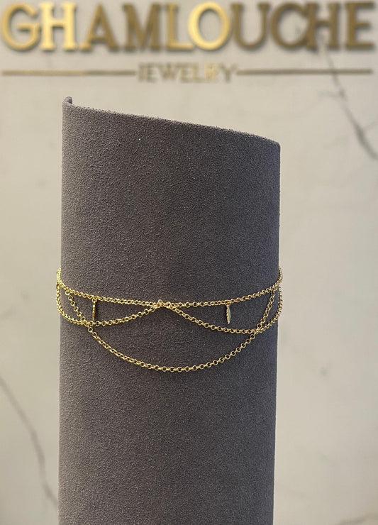 18K Gold Layered Simple Anklet