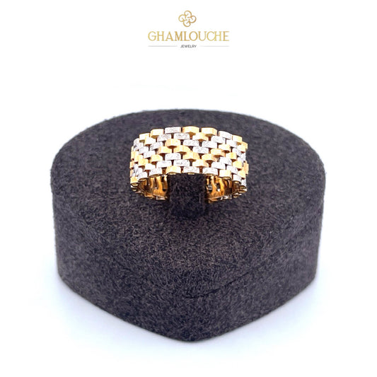 18K Yellow and White Gold Ring
