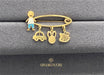 18K Gold Multi-Shape Kid’s Boy Pin with Enamel