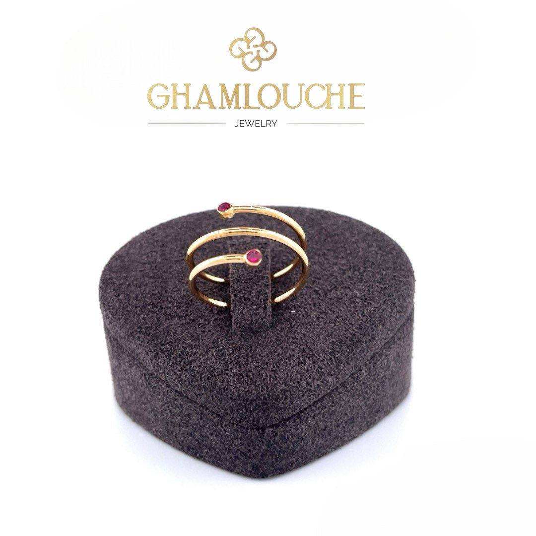 18K Gold Ring with Stones