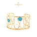 18K Gold Bangle with Blue and White Stones