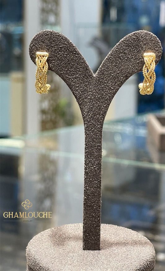 18K Gold C Hoop Earrings
