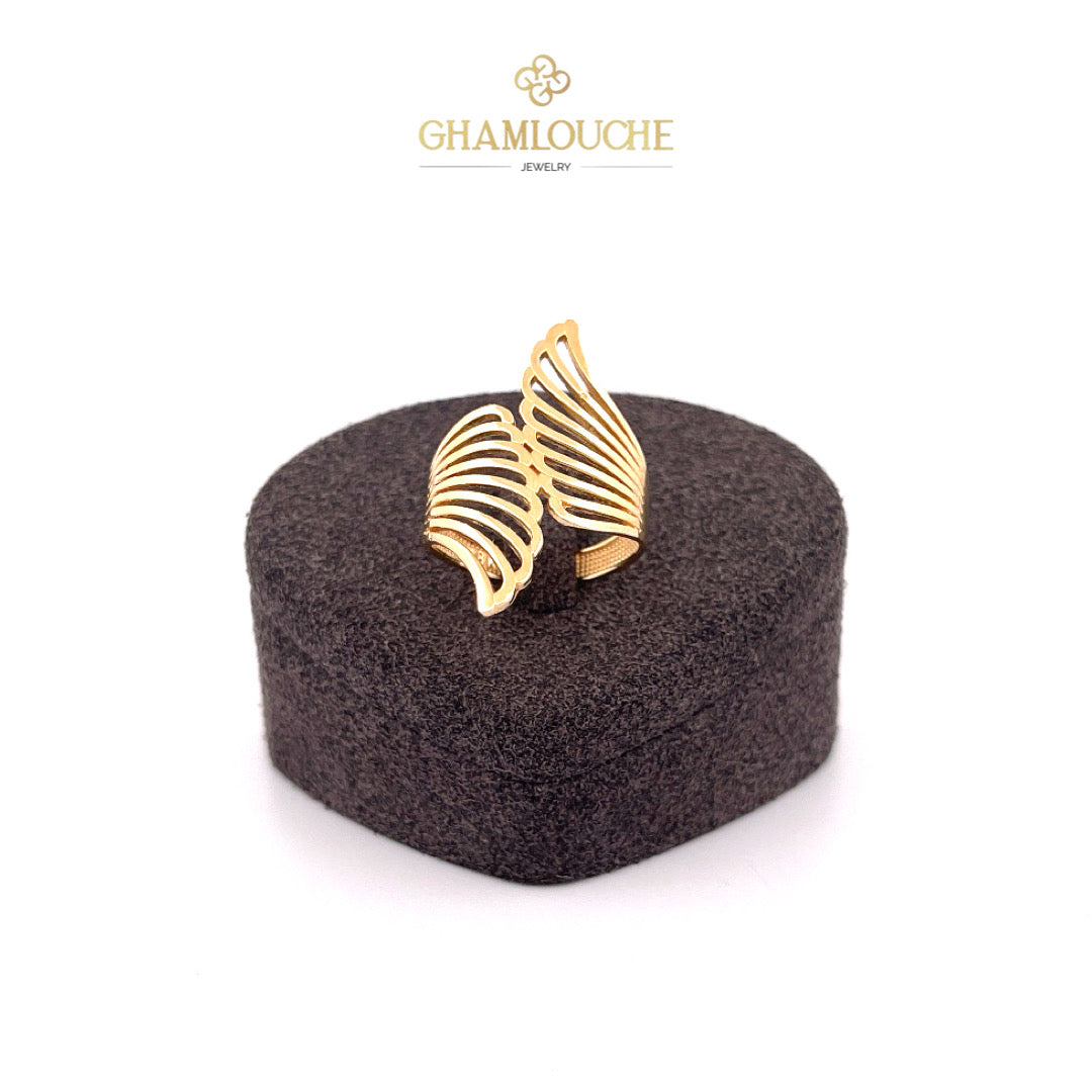 18K Gold Palm Leaf Ring