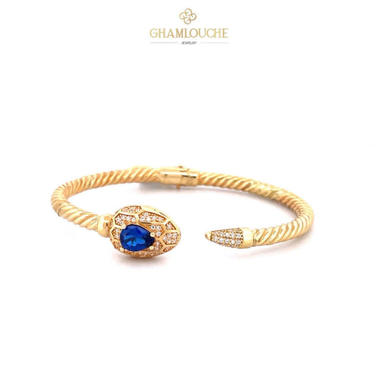 18K Gold Bangle with Stones