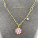 18K Gold Flower Kid’s Girl Necklace with Enamel