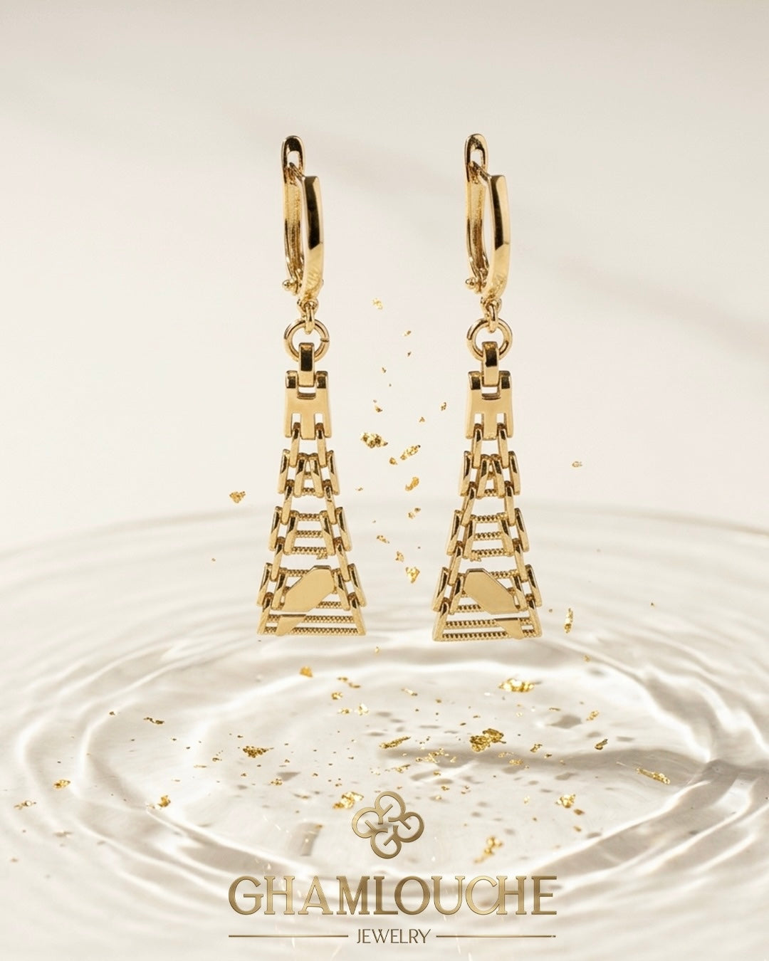 18K Gold Linear Pattern Set