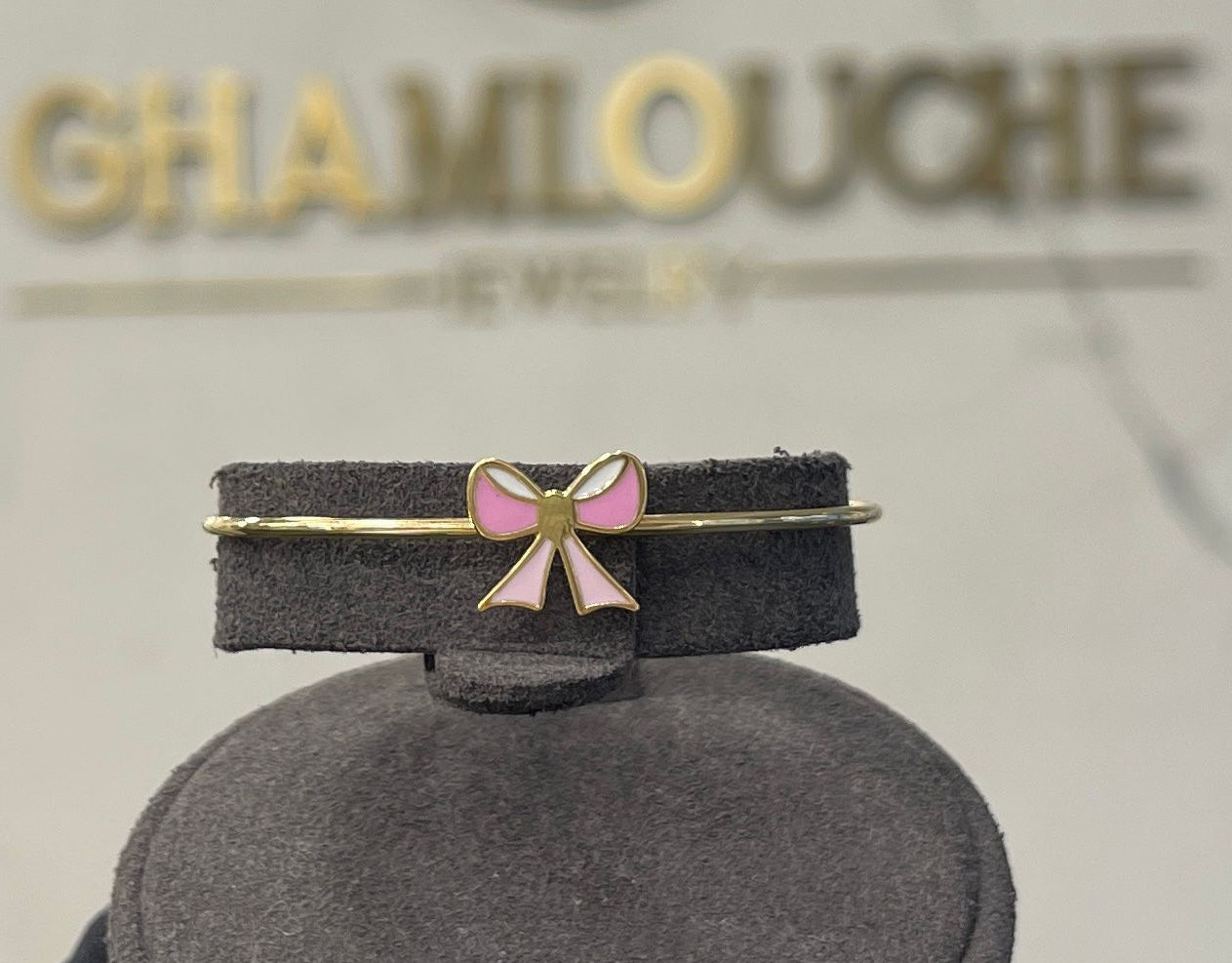 18K Gold Kid’s Girl Bangle with Enamel