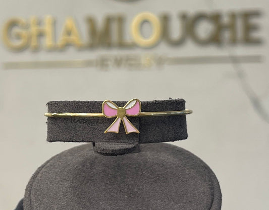 18K Gold Kid’s Girl Bangle with Enamel