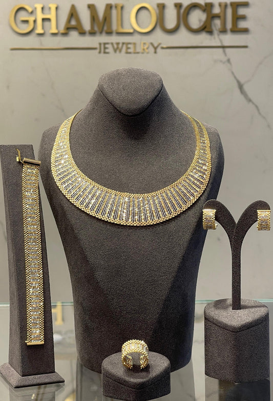 18K Italian Yellow and White Gold Set