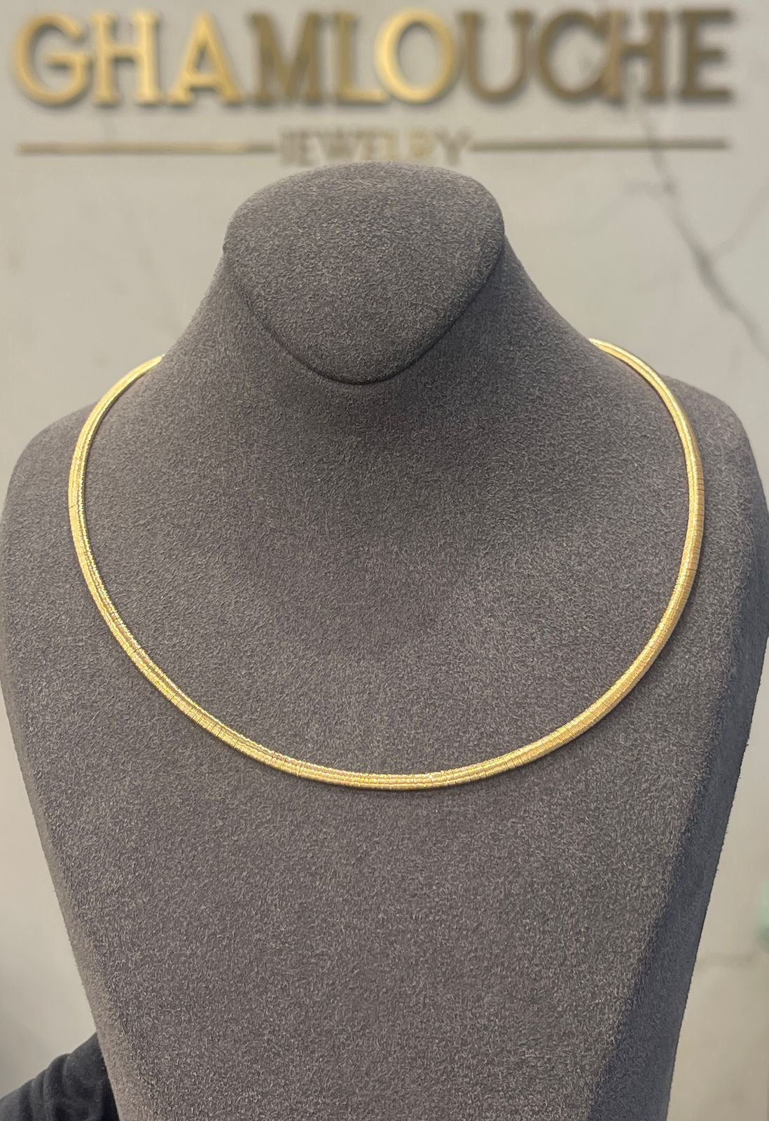 18K Italian Gold Matte Necklace