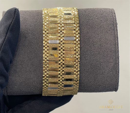 18K Italian Yellow , White and Rose Gold Bracelet