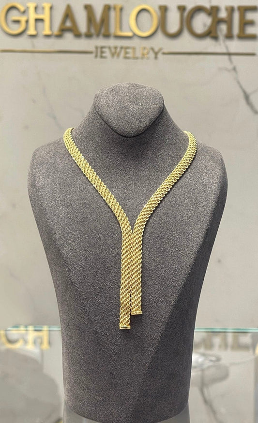 18K Gold Y-Shaped Necklace