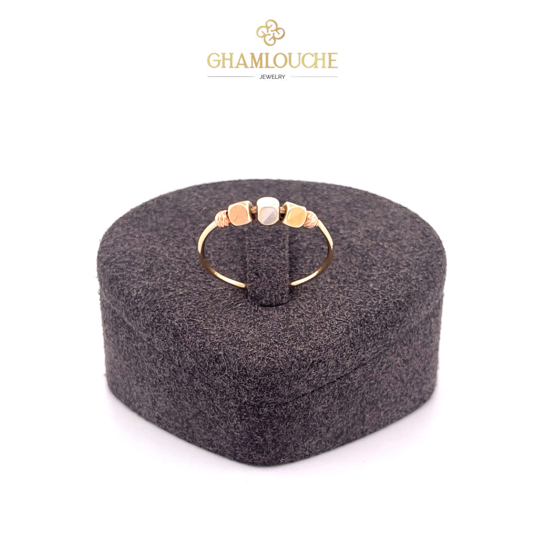 18k Yellow, White and Rose Gold Ring