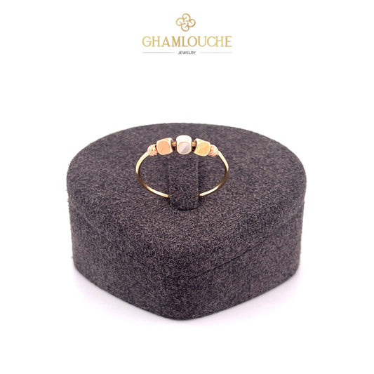 18k Yellow, White and Rose Gold Ring