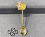 18K Gold Star Kid’s Spoon Frame For 21K 1/4 2g Lira King George V Gold Coin with Enamel
