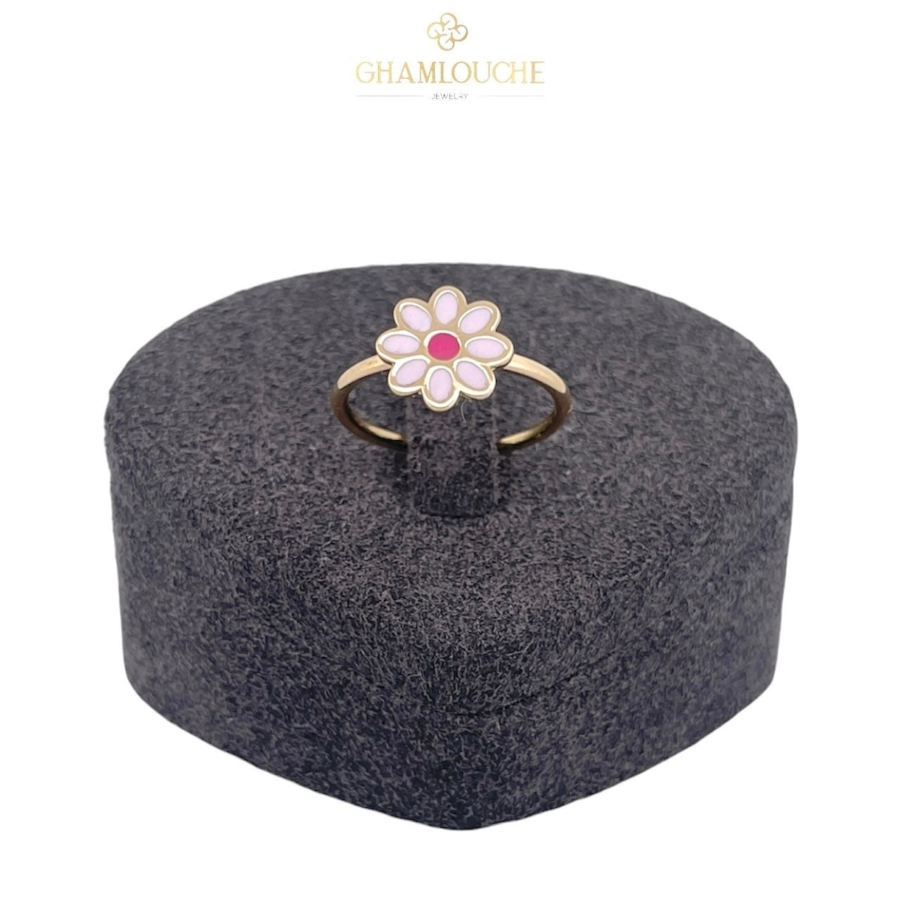 18K Gold Flower Kid’s Ring with Enamel