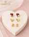 18K Gold Heart Stud Earrings