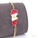18K Gold Lebanese Map Bracelet with Enamel