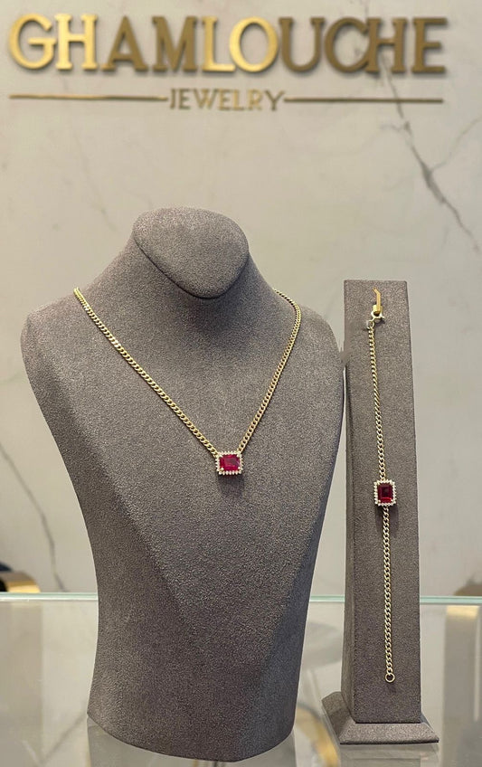 18K Gold Set with Stones