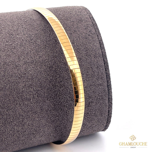18K Italian Double Sided, Yellow and White Gold Bracelet