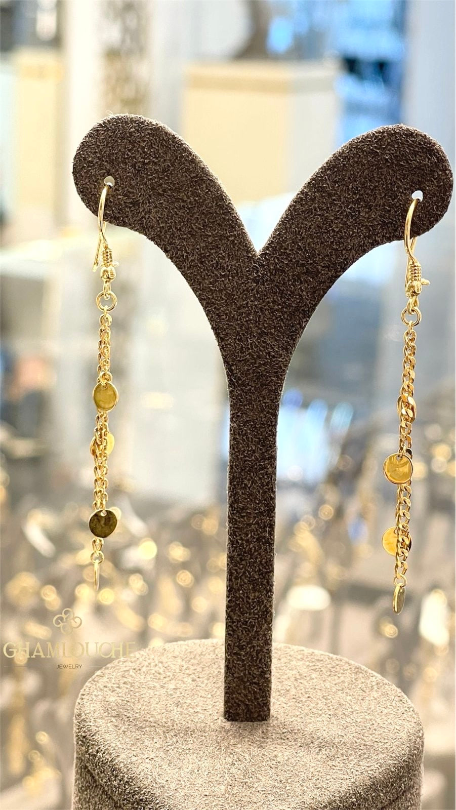 18K Gold Dangle Earrings