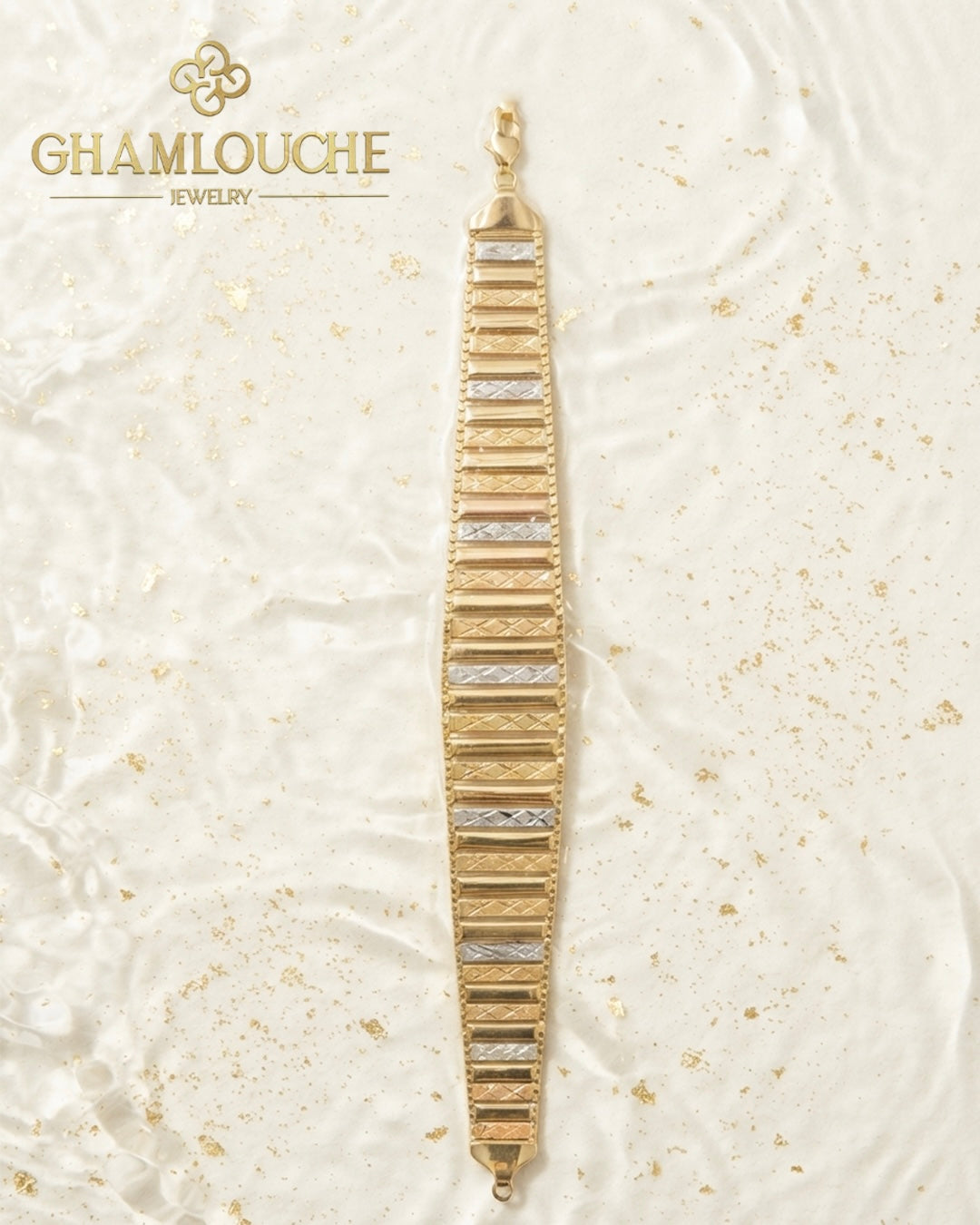 18K Yellow, White and Rose Gold Bracelet