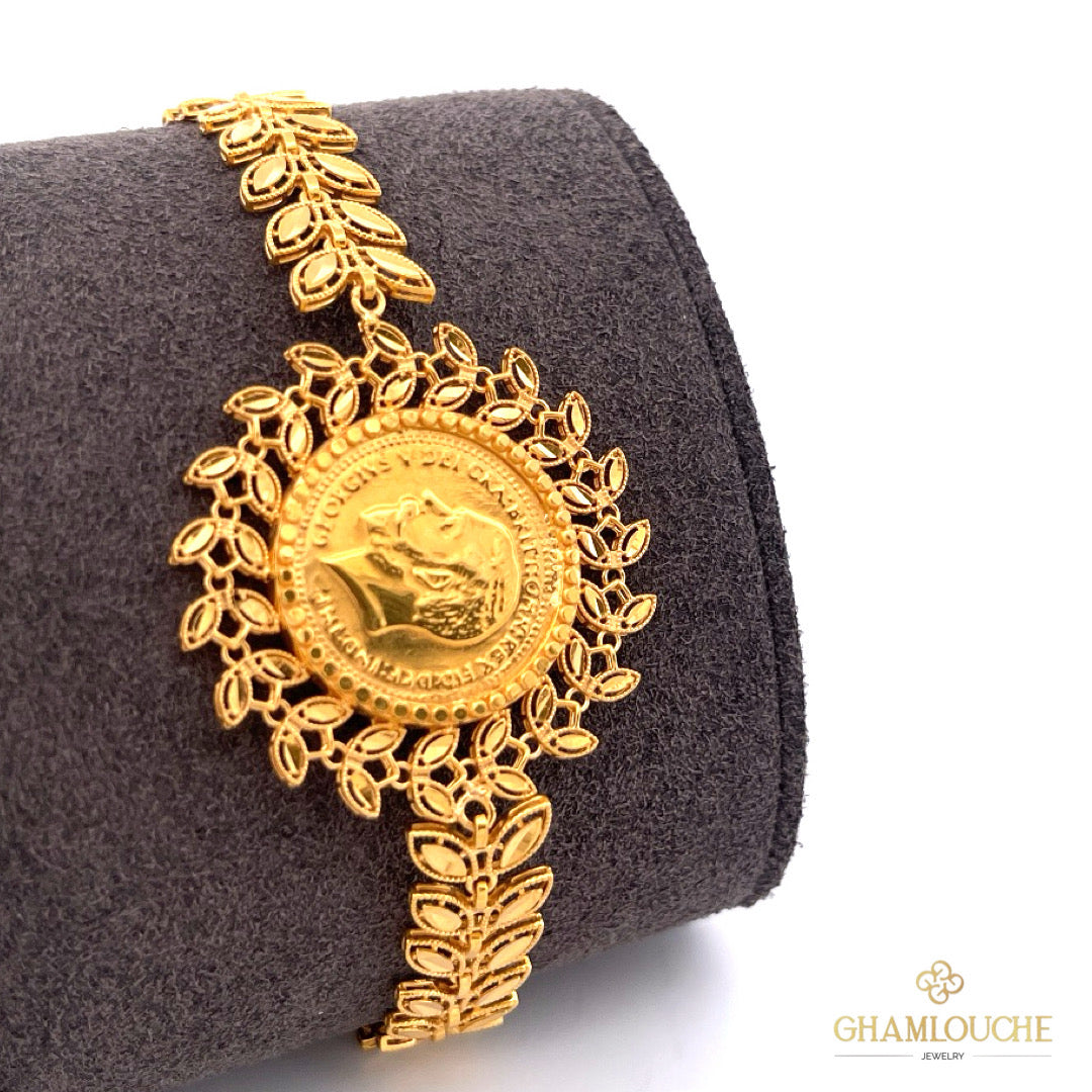 21K Gold Printed Coin Bracelet
