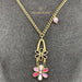 18K Gold Flowers Kid’s Girl Necklace with Enamel