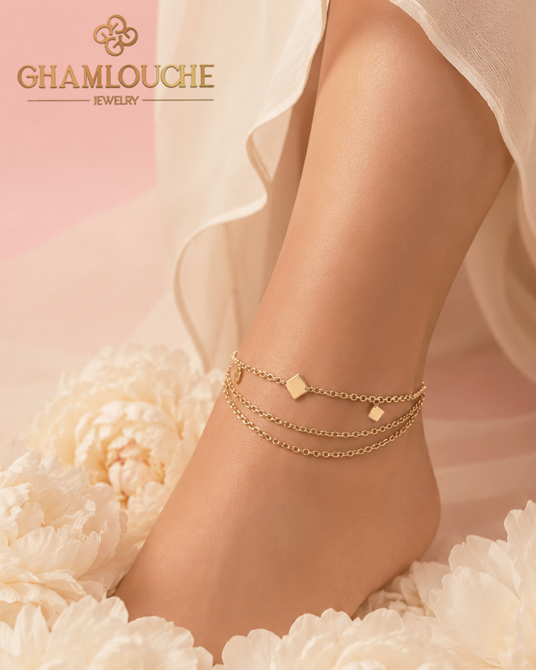 18K Gold Layered Simple Anklet
