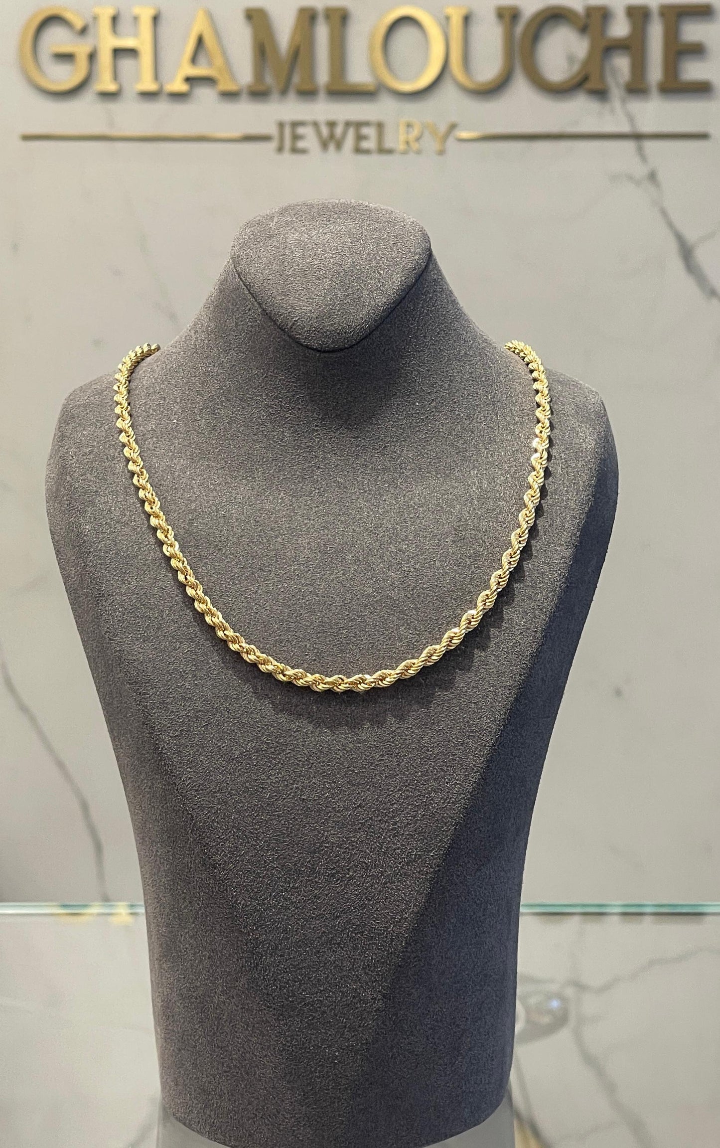 18K Gold Twisted Chain Necklace