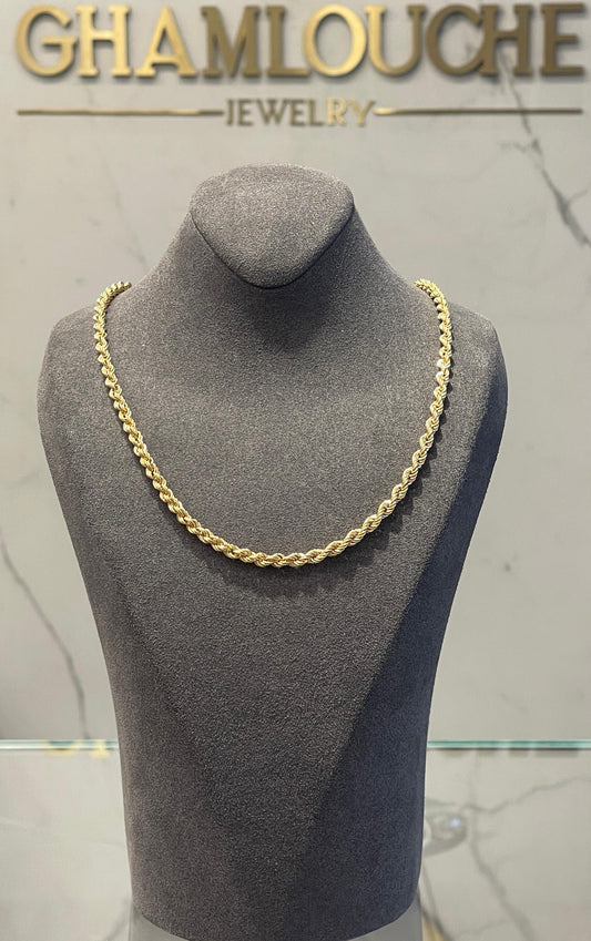 18K Gold Twisted Chain Necklace