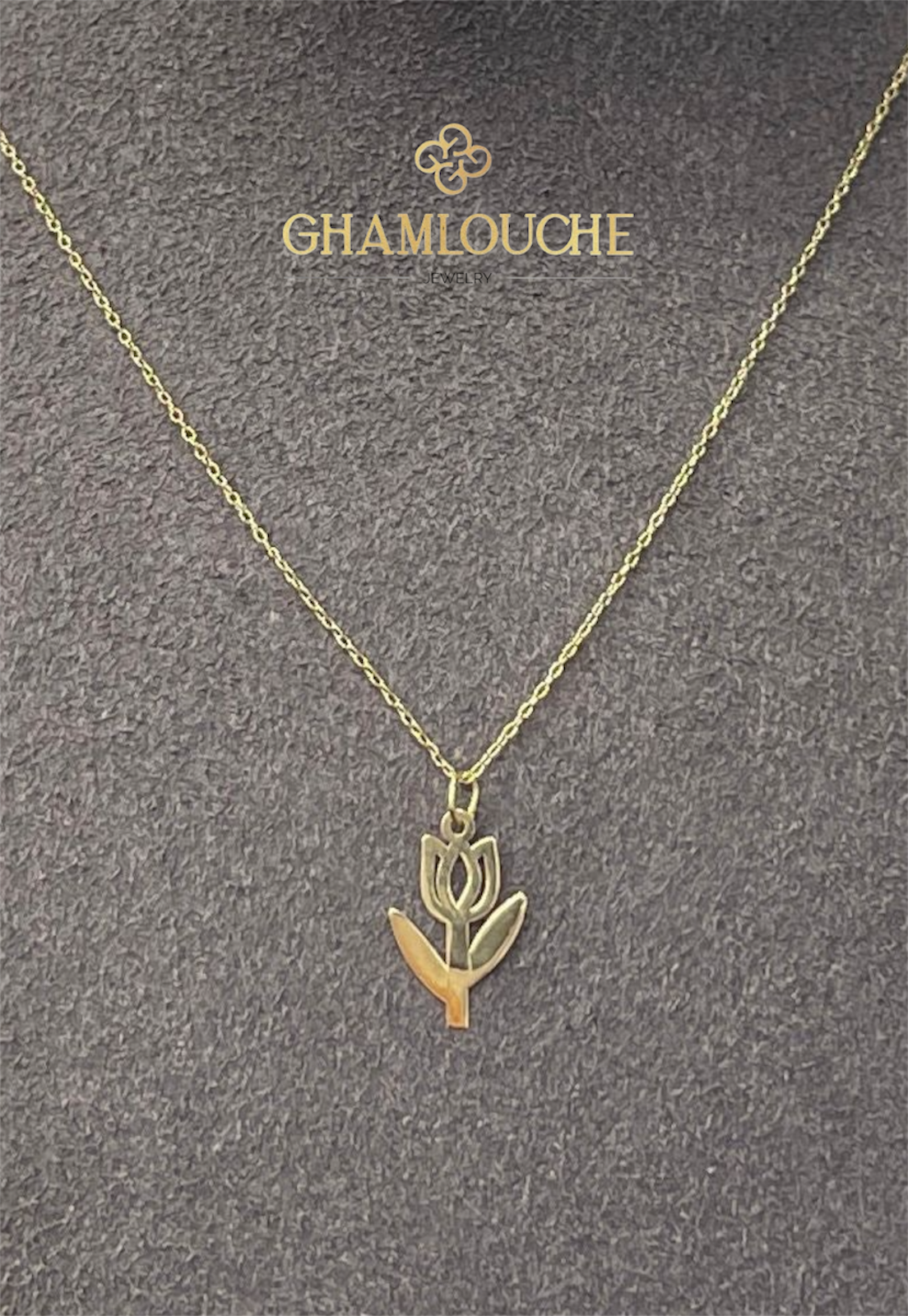 18K Gold Simple Tulip Necklace