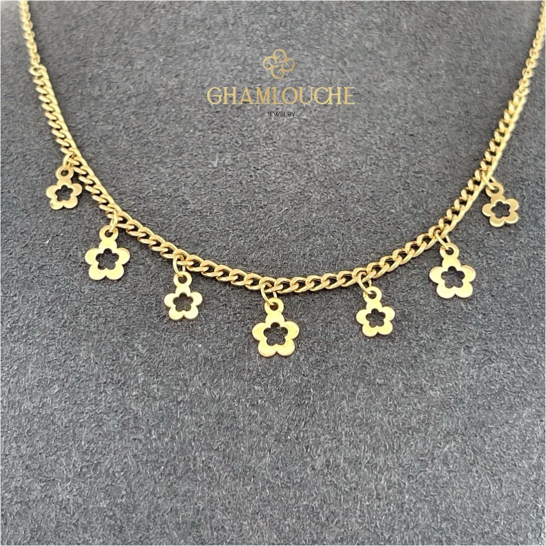 18K Gold Flower’s Kid’s Girl Necklace
