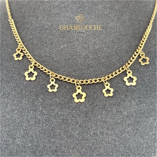 18K Gold Flower’s Kid’s Girl Necklace