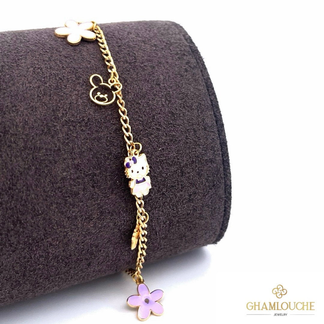 18K Gold Multi-Shape Kid’s Bracelet with Enamel