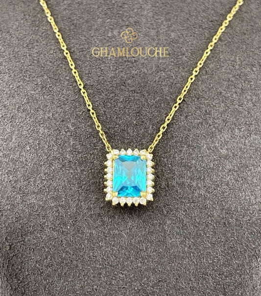 18K Gold Necklace with Stones