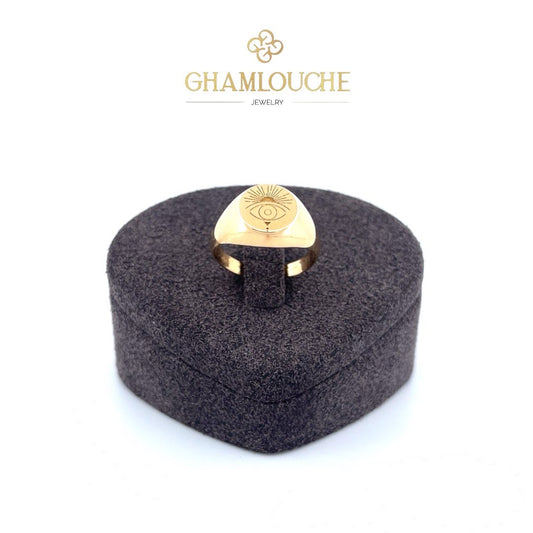 18K Evil Eye Gold Ring
