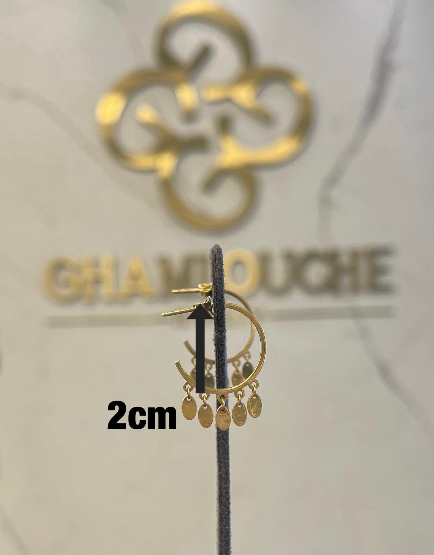 18K Gold C Hoop Earrings