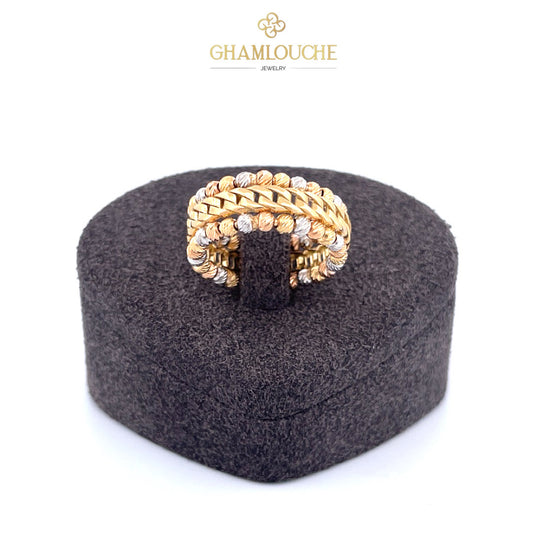 18K Yellow, White, and Rose Gold Ring