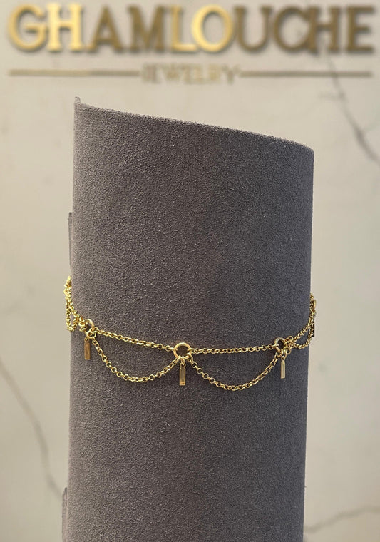 18K Gold Modern Anklet