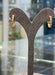 18K Gold C Hoop Earrings with Stones