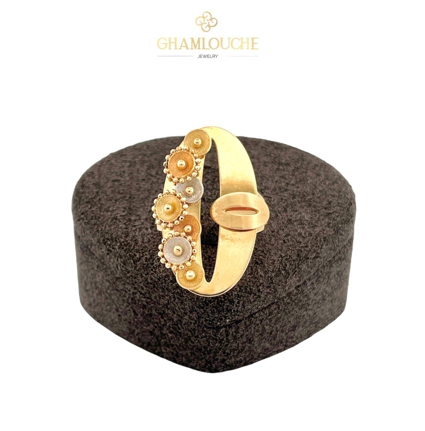 18K Yellow, White and Rose Gold Ring